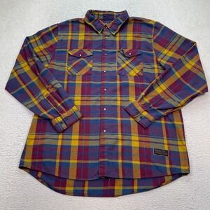 Troll Co. Pearl Snap Plaid Flannel Men's‎ 3XL See Measurements